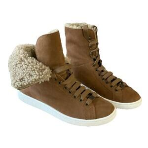 Ugg Women’s Starlyn Shearling High-top Sneaker Sz 8 NWOT Chestnut Leather Shoe